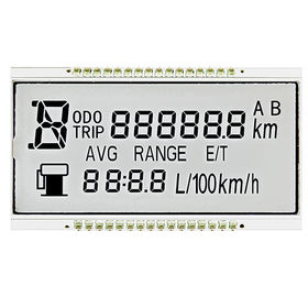 Màn hình LCD STN tích cực tùy chỉnh Hiển thị bảy phân đoạn cho bảng điều khiển xe ô tô 1/4
