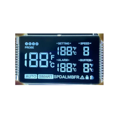Màn hình LCD phân đoạn VA 7 màu chữ số cho bộ điều khiển nhiệt độ