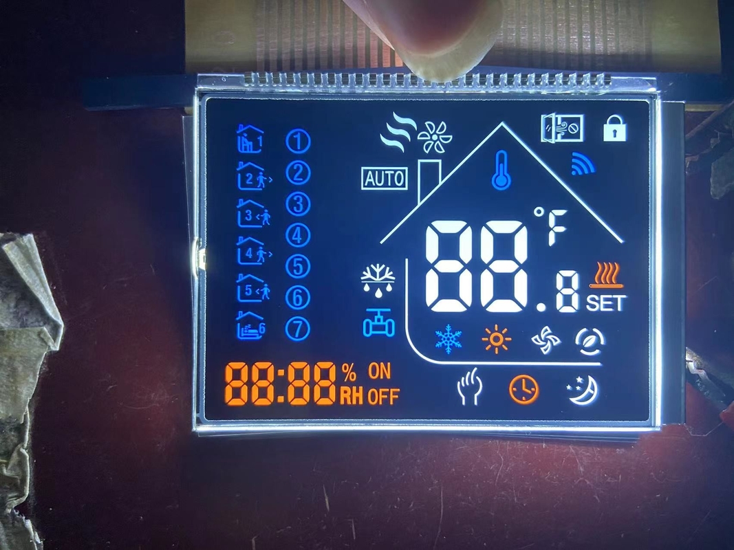 Custom âm 12 O Clock VA màn hình LCD truyền số đồ họa LCD Glass Va Panel cho bộ điều nhiệt