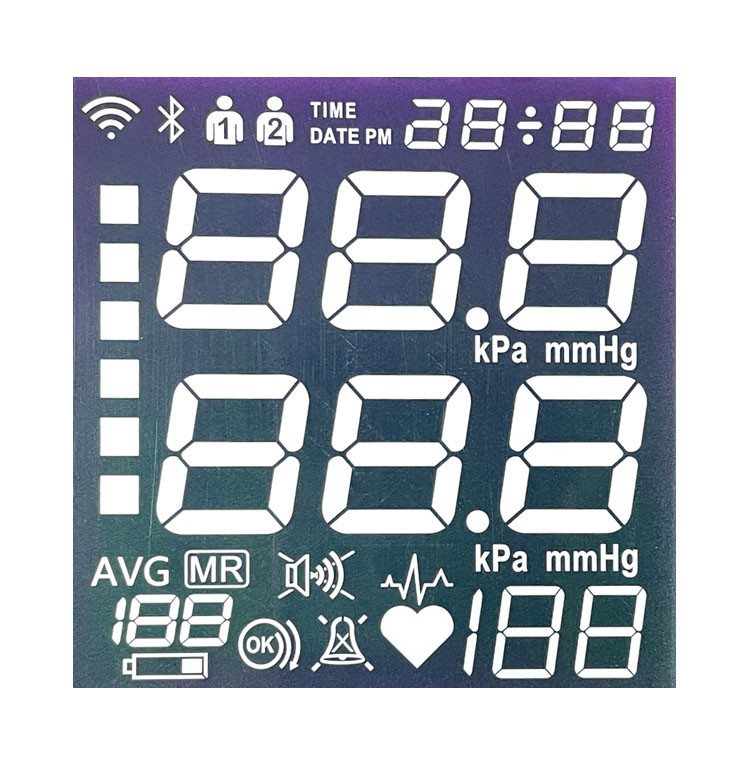 Nhà máy bán hàng TN Segment LCD Đen và trắng Segment Code Sphygmomanometer hiển thị tùy chỉnh