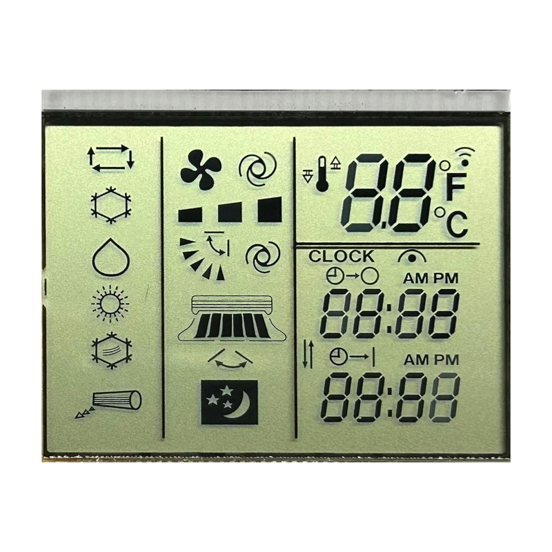 3.0 V Phản xạ tích cực TN phân đoạn điều hòa không khí LCD điều khiển từ xa Điều khiển nhiệt độ