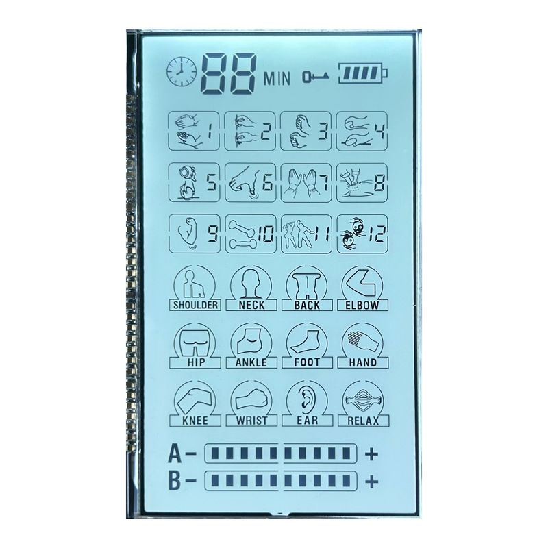 3.6V dương tính 6 O' CLOCK Transmissive Monochrome Tn Lcd màn hình hiển thị cho máy massage
