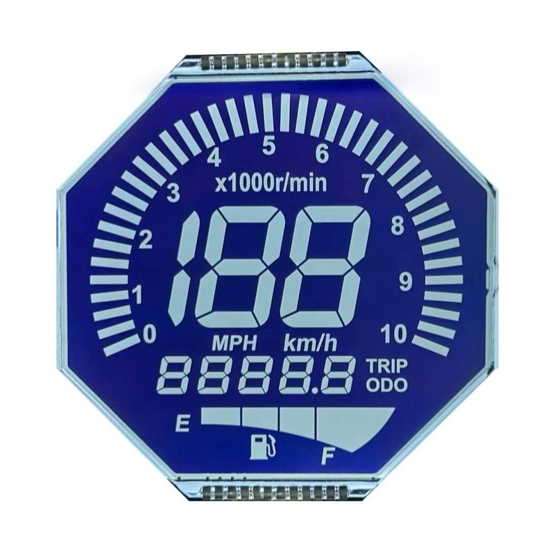 Màn hình Matrix HTN LCD tùy chỉnh tám hình dạng Monochrome 7 phân đoạn màn hình LCD đồ họa cho các thiết bị xe máy