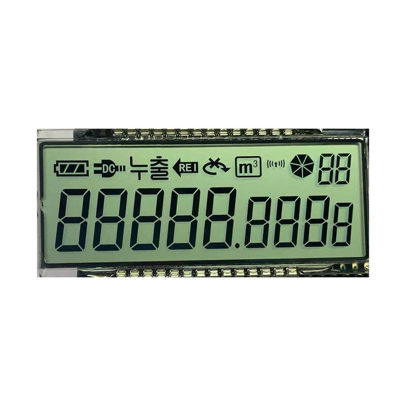 Hiển thị phân đoạn màn hình LCD TN tùy chỉnh cho đầu nối PIN đồng hồ đo gas điện tử Màn hình LCD 7 phân đoạn