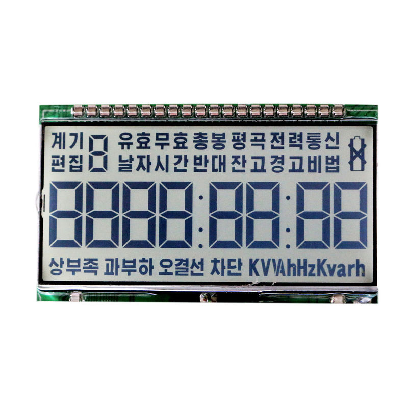 OEM Phân đoạn màn hình LCD HTN Màn hình đơn sắc Loại phân cực phản chiếu Đầu nối kim loại