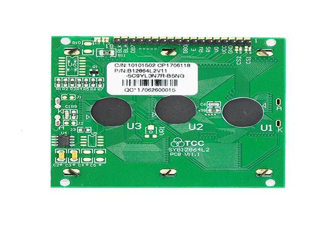18 Chân 128 X 64 Mô-đun LCD đồ họa Stn Tích cực 12864 Màn hình TN Góc nhìn