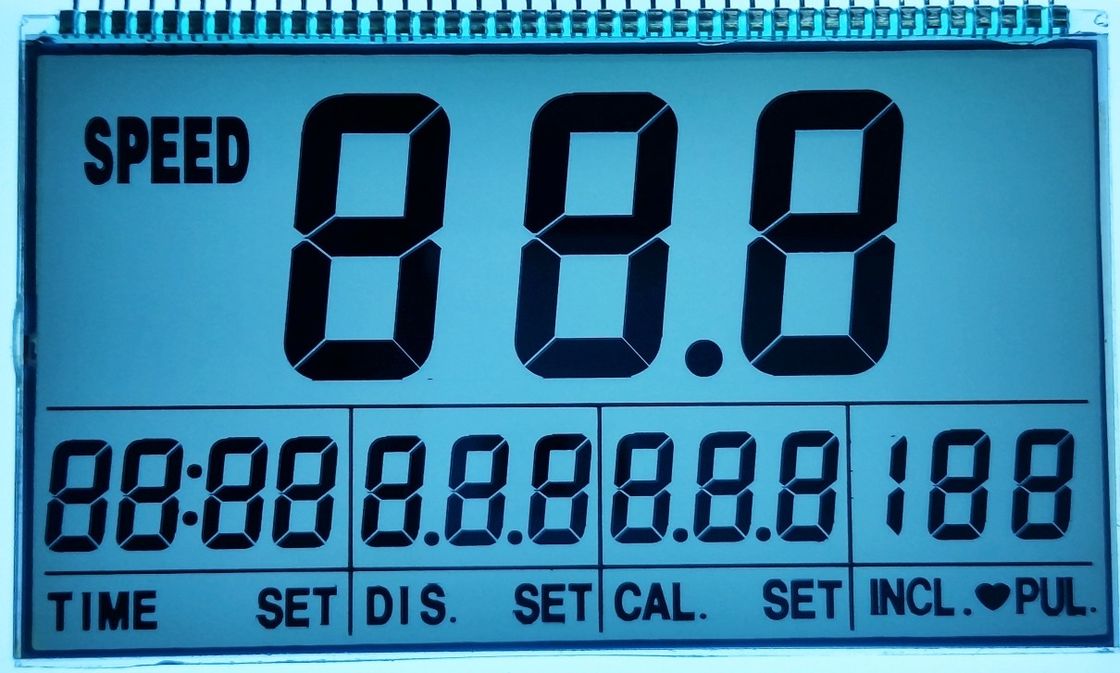 Màn hình LCD STN trong suốt 6 giờ Hiển thị chữ số dương 7 Phân đoạn cho máy đang chạy