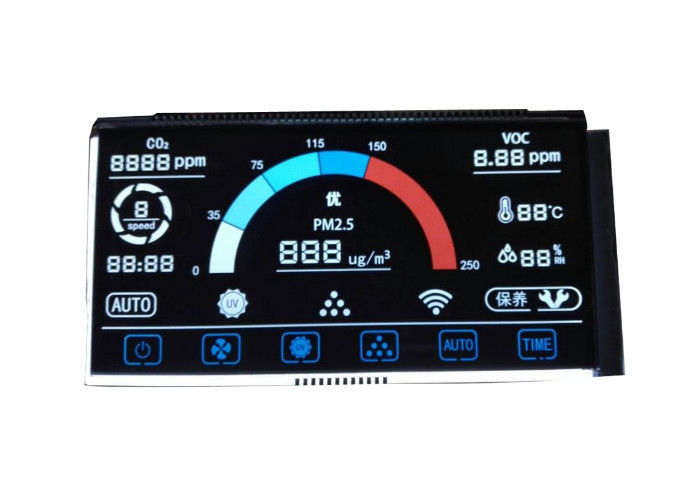 Màn hình LCD 8 số VA DFSTN Màn hình LCD 7 phân đoạn Hiển thị thập phân Âm độ tương phản cao Chế độ LCD Màn hình góc nhìn rộng