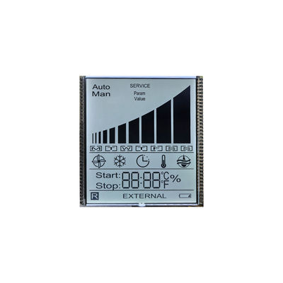 Nhà máy tùy chỉnh kích thước TN 7 phân khúc màn hình LCD Mô-nô-crôm Mô-đun truyền thông Nhãn minh bạch cho Thermostat