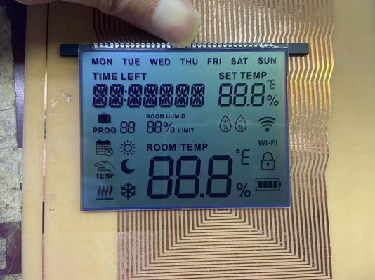 OEM FSTN Màn hình LCD Chế độ tích cực Biểu đồ đơn sắc góc nhìn 12 giờ cho nhiệt điều hòa